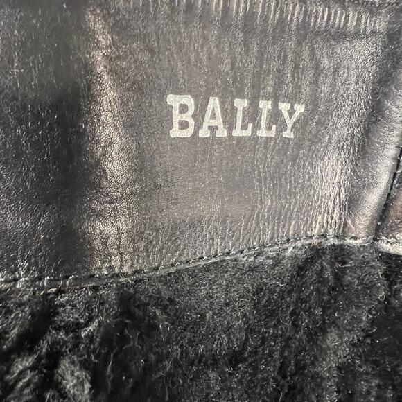 Bally’s Black Leather Black Shearling Lined Tall Block Heel Boots Size 11 - Picture 6 of 15